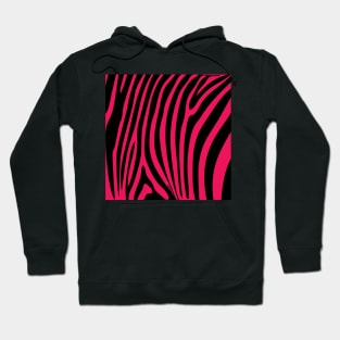 Hot Pink Zebra Pattern Hoodie